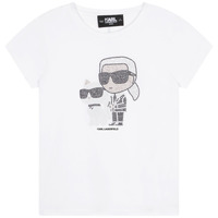 Odjeća Djevojčica Majice kratkih rukava Karl Lagerfeld Z15420-10P-B Bijela