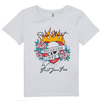Odjeća Djevojčica Majice kratkih rukava Only KOGALICE-REG-S/S-BURNING-TOP-BOX-JRS Bijela