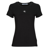 Odjeća Žene
 Majice kratkih rukava Calvin Klein Jeans MICRO MONO LOGO SLIM Crna
