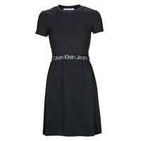 Odjeća Žene
 Kratke haljine Calvin Klein Jeans LOGO ELASTIC DRESS Crna