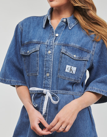 Calvin Klein Jeans UTILITY BELTED SHIRT DRESS Plava