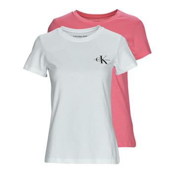 Odjeća Žene
 Majice kratkih rukava Calvin Klein Jeans 2-PACK MONOGRAM SLIM TEE X2 Bijela / Ružičasta