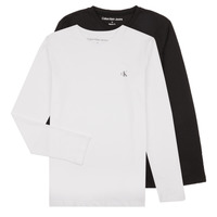 Odjeća Dječak
 Majice dugih rukava Calvin Klein Jeans 2-PACK MONOGRAM TOP LS X2 Crna / Bijela