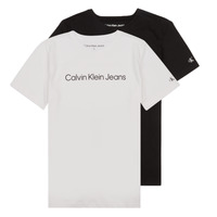 Odjeća Dječak
 Majice kratkih rukava Calvin Klein Jeans CKJ LOGO 2-PACK T-SHIRT X2 Crna / Bijela