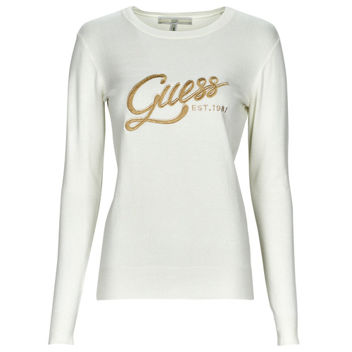 Odjeća Žene
 Sportske majice Guess LS EDIE RN TONAL LOGO SWTR Bijela / Gold