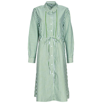 Odjeća Žene
 Kratke haljine Tommy Hilfiger ORG CO STRIPE MIDI SHIRT-DRESS Bijela / Zelena