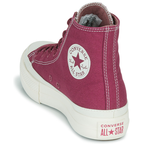 Converse CHUCK TAYLOR ALL STAR LIFT PLATFORM WORKWEAR TEXTILES HI Bordo / Bijela