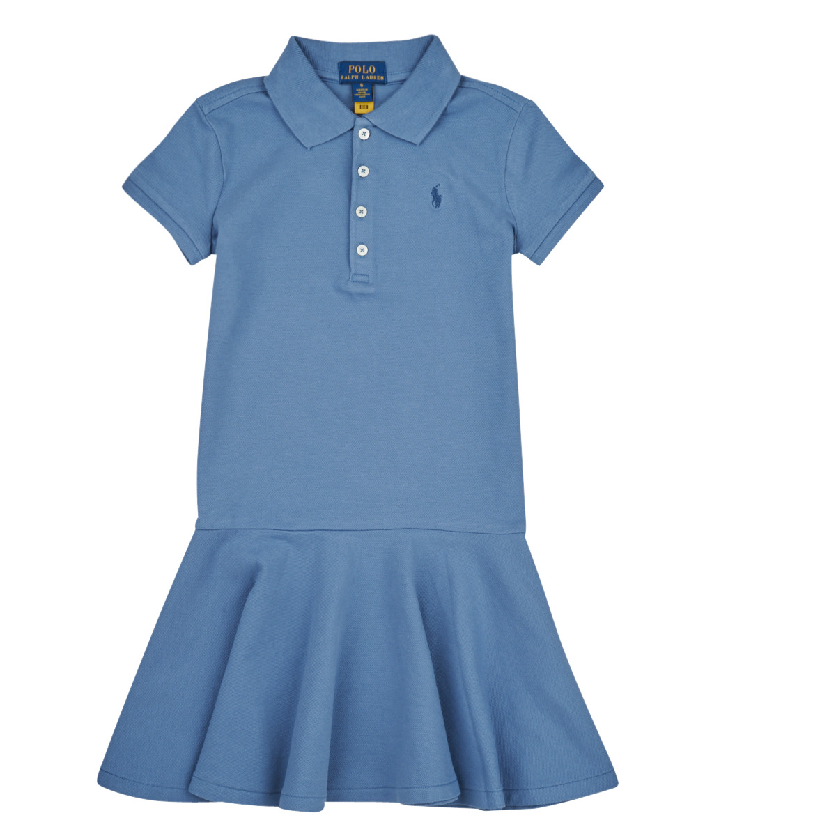 Odjeća Djevojčica Kratke haljine Polo Ralph Lauren SS POLO DRES-DRESSES-KNIT Plava