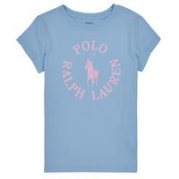 Odjeća Djevojčica Majice kratkih rukava Polo Ralph Lauren SS GRAPHIC T-KNIT SHIRTS-T-SHIRT Blue / Nebesko plava / Ružičasta
