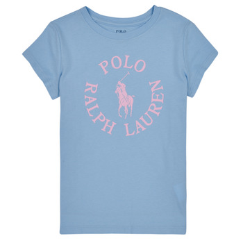 Odjeća Djevojčica Majice kratkih rukava Polo Ralph Lauren SS GRAPHIC T-KNIT SHIRTS-T-SHIRT Blue / Nebesko plava / Ružičasta