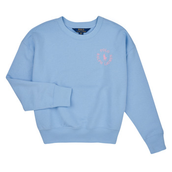 Odjeća Djevojčica Sportske majice Polo Ralph Lauren BUBBLE PO CN-KNIT SHIRTS-SWEATSHIRT Plava / Nebesko plava / Ružičasta