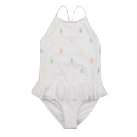 Odjeća Djevojčica Kupaći kostimi / Kupaće gaće Polo Ralph Lauren SCHIFFLI OP-SWIMWEAR-1 PC SWIM Bijela / Multicolour