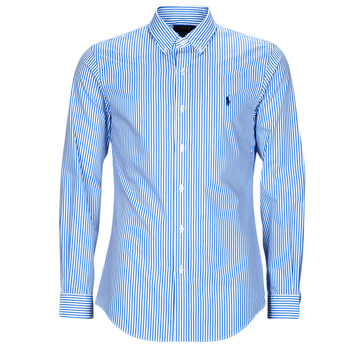 Odjeća Muškarci
 Košulje dugih rukava Polo Ralph Lauren CHEMISE AJUSTEE SLIM FIT EN POPELINE RAYE Blue / Bijela