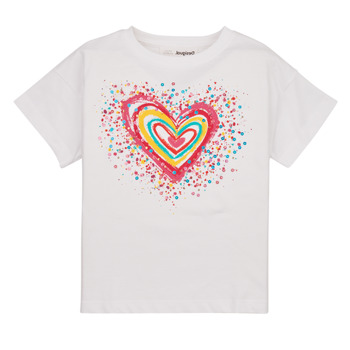 Odjeća Djevojčica Majice kratkih rukava Desigual TS_HEART Bijela / Multicolour