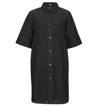 Odjeća Žene
 Kratke haljine Karl Lagerfeld BRODERIE ANGLAISE SHIRTDRESS Crna