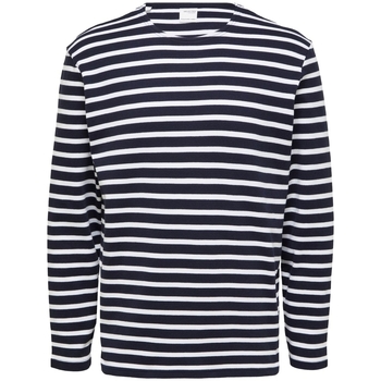 Odjeća Muškarci
 Majice / Polo majice Selected Noos Briac Stripe L/S T-Shirt - Navy Blazer Plava