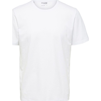 Odjeća Muškarci
 Majice / Polo majice Selected Noos Pan Linen T-Shirt - Bright White Bijela