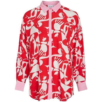 Odjeća Žene
 Topovi i bluze Vila Shirt Kikki Mat L/S - Flame Scarlet Crvena