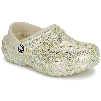 Obuća Djevojčica Klompe Crocs Classic Lined Glitter Clog K Bež / Gold