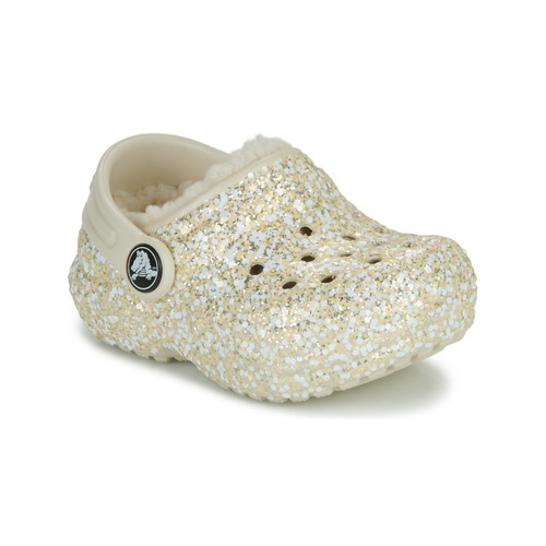 Obuća Djevojčica Klompe Crocs Classic Lined Glitter Clog T Bež / Gold