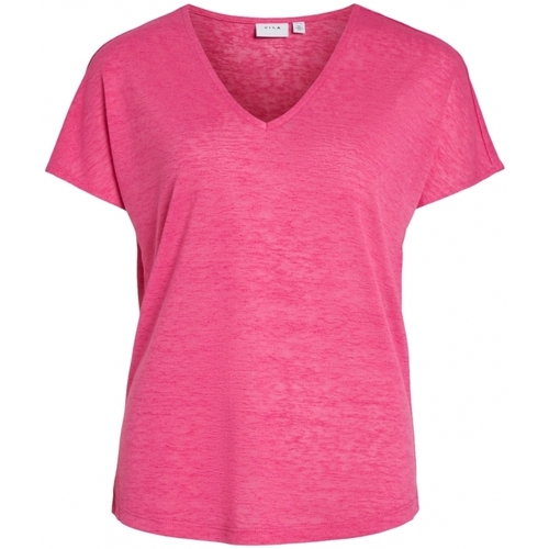 Odjeća Žene
 Topovi i bluze Vila Top Amer S/S - Pink Yarrow Ružičasta