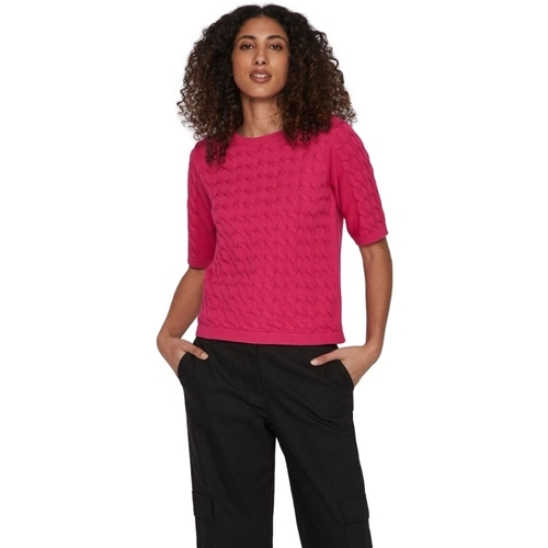 Odjeća Žene
 Puloveri Vila Noos Knit Chao 2/4 - Pink Yarrow Ružičasta