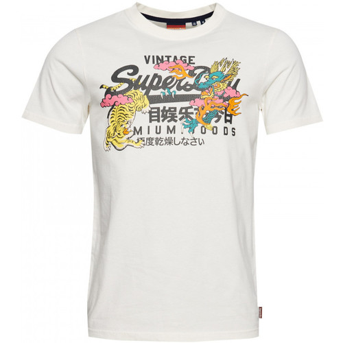 Odjeća Muškarci
 Majice / Polo majice Superdry Vintage vl narrative Bijela