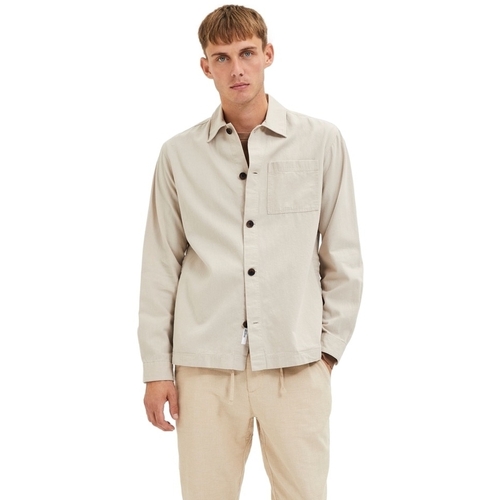 Selected Noos Linen Overshirt - Angora Bež