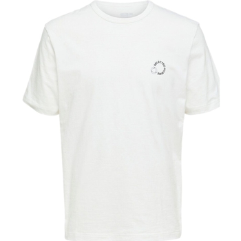 Odjeća Muškarci
 Majice / Polo majice Selected Logo Print T-Shirt - Cloud Dancer Bijela