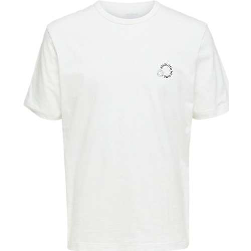 Odjeća Muškarci
 Majice / Polo majice Selected Logo Print T-Shirt - Cloud Dancer Bijela
