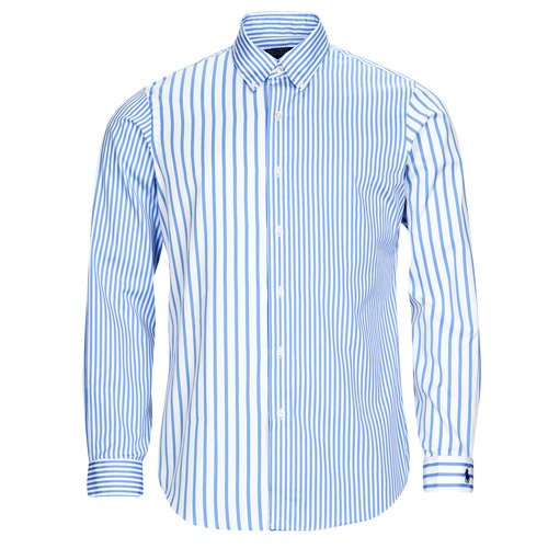 Odjeća Muškarci
 Košulje dugih rukava Polo Ralph Lauren CHEMISE AJUSTEE EN POPLINE DE COTON COL BOUTONNE Plava / Bijela