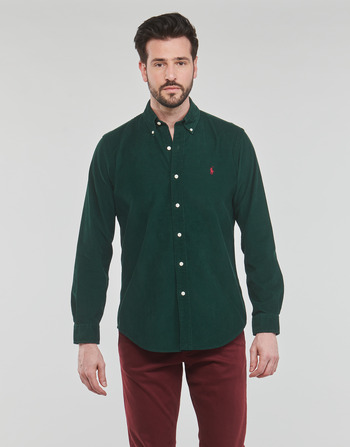 Odjeća Muškarci
 Košulje dugih rukava Polo Ralph Lauren CHEMISE COUPE DROITE EN VELOURS COTELE Zelena
