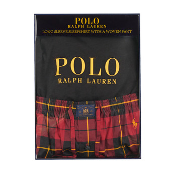 Polo Ralph Lauren L/S PJ SLEEP SET Crna / Crvena