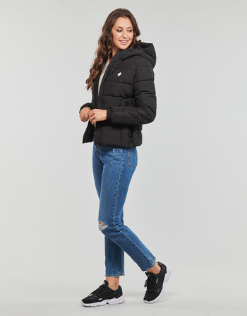 Superdry HOODED SPIRIT SPORTS PUFFER Crna