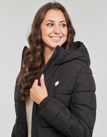 Superdry HOODED SPIRIT SPORTS PUFFER Crna