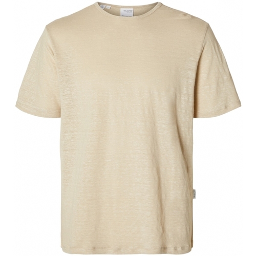 Odjeća Muškarci
 Majice / Polo majice Selected T-Shirt Bet Linen - Oatmeal Bež