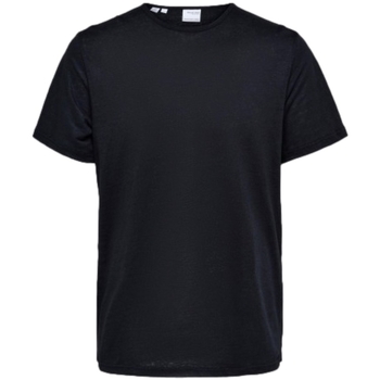 Odjeća Muškarci
 Majice / Polo majice Selected T-Shirt Bet Linen - Black Crna