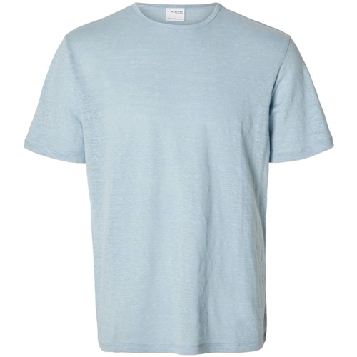 Odjeća Muškarci
 Majice / Polo majice Selected T-Shirt Bet Linen - Cashmere Blue Plava