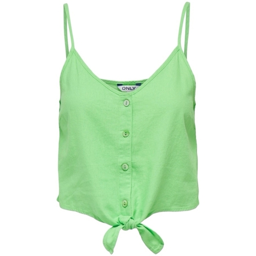 Odjeća Žene
 Topovi i bluze Only Top Caro Strap Linen - Summer Green Zelena
