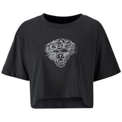 Odjeća Muškarci
 Majice kratkih rukava Ed Hardy Tiger glow crop top black Crna