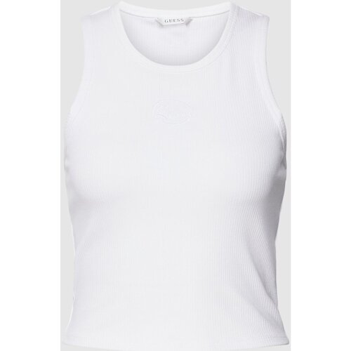Odjeća Žene
 Majice s naramenicama i majice bez rukava Guess W3YP46 KB9E2 Bijela