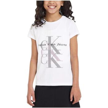Odjeća Djevojčica Majice kratkih rukava Calvin Klein Jeans  Bijela