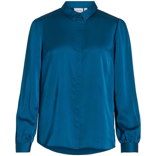 Odjeća Žene
 Topovi i bluze Vila Noos Ellette Satin Shirt - Moroccan Blue Plava