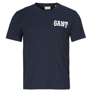 Odjeća Muškarci
 Majice kratkih rukava Gant ARCH SCRIPT SS T-SHIRT Plava