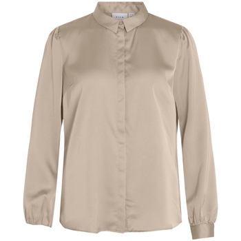 Odjeća Žene
 Topovi i bluze Vila Noos Ellette Satin Shirt - Cement Bež
