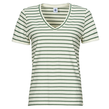 Odjeća Žene
 Majice kratkih rukava Petit Bateau A0ACS COL V Bijela / Zelena