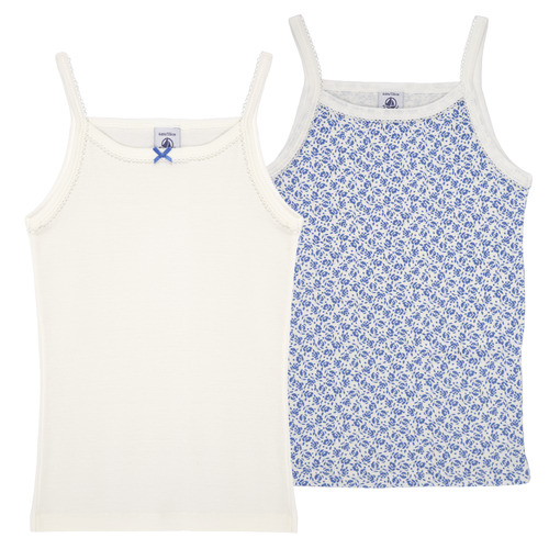 Odjeća Djevojčica Majice s naramenicama i majice bez rukava Petit Bateau A0A4D X2 Plava / Bijela