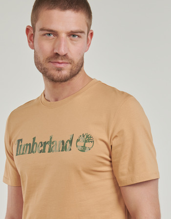 Timberland Camo Linear Logo Short Sleeve Tee Bež