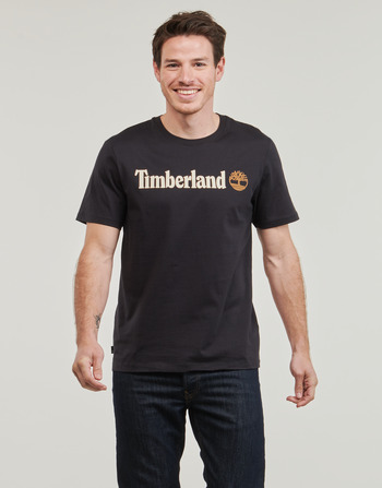Timberland Linear Logo Short Sleeve Tee Crna