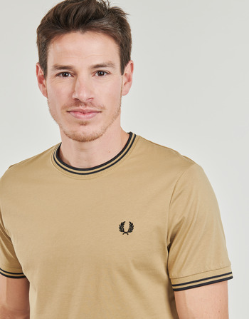 Fred Perry TWIN TIPPED T-SHIRT Bež / Crna